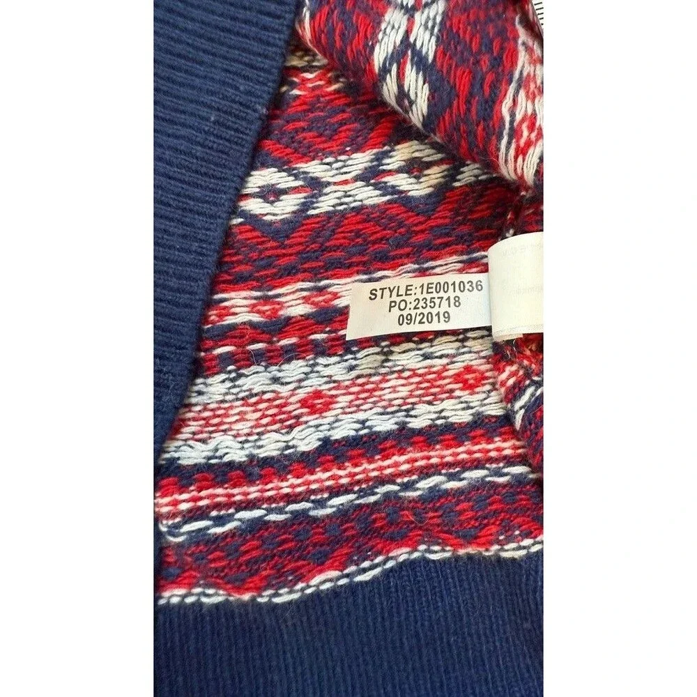Vineyard Vines Fair Isle Sweater Men's Size Medium Red Blue Wool Alpaca Crewneck